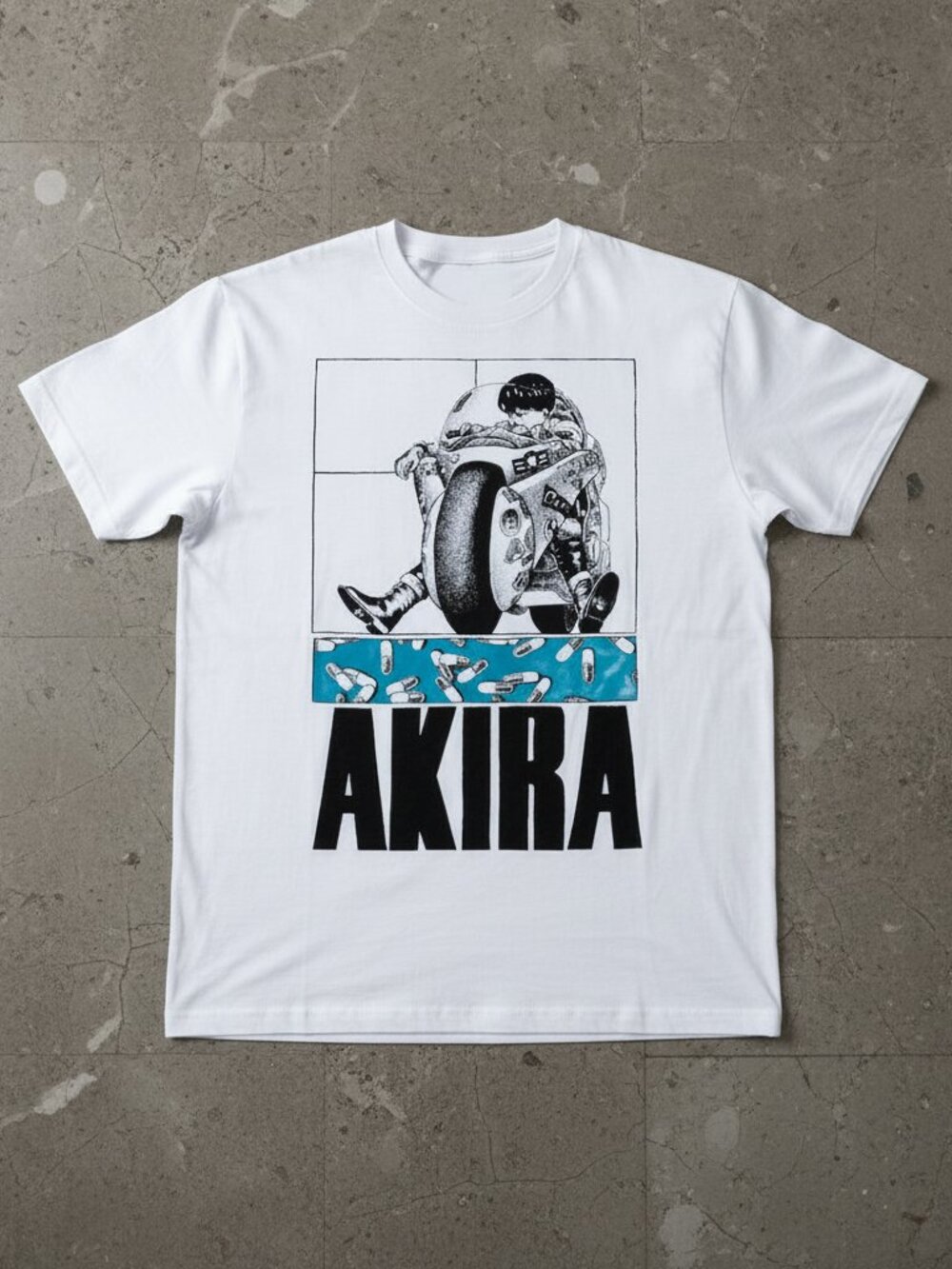 Akira Anime Graphic T-Shirt – Kaneda Bike Manga Tee – Japanese Cyberpunk
